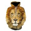 Winter warm polyester long sleeve 3d lion pattern premium hoody design your own brand men sweaters hoodies