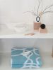 Jacquard bath towel Gravity, blue, collection Cuts, Pieces