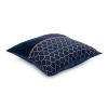 Cotton cushion cover with a geometric print, blue, collection Ethnic