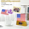 Acrylic US Flags Picture Frames Table Desk Motion Activated Lamp Night Light Thermometer Clock Digital Gifts for Kids Birthday