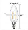 Dimmable E12/E14/B22 2W/4W 210LM WW/CW Candle Bulbs LED Filament LIGHT 90-240V