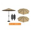 solar umbrella Built-in lithium battery solar umbrella with USB charger for backyard