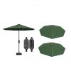 360Â° Table Round Umbrella Solar Powered LED Patio Offset Solar Panel Umbrellas