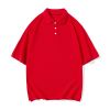 Solid color plain weave double yarn cotton slim fit short-sleeved shirt men