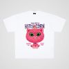 250g cotton cartoon anime oversize short sleeve T-shirt (pink cat)