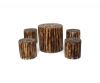 Wooden Round Coffee Table with 4 Stool