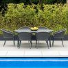 6 Aluminium Seater Grey Rope Oval Garden Dining Set