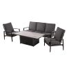 3 Seat Lounge Sofa Set With Adjustable Tuscan Table â€“ GreySlate