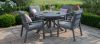 4 Seat Round Aluminium Dining Set - Grey