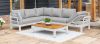 Aluminium Corner Group - With Teak Coffee Table - White