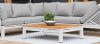 Aluminium Corner Group - With Teak Coffee Table - White