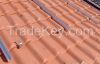 Tiled roof with hanger bolts or adjustable hooks mount systems