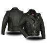 Menâ€™s Classic Plain Side Police Style M/C Jacket