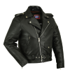 Menâ€™s Classic Plain Side Police Style M/C Jacket