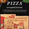 Corrugated pizza box Sizes and patterns can be customised