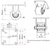 Japanese bottom heavy core caster, equipment caster, bearing capacity of 600KG