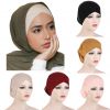 Modal Satin Hijab Cap Islam Undercap with Tie Bonnet Instant Hijabs for Women Turkish Scarves Muslim Turban Bandana