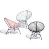 Outdoor single rattan chair outdoor balcony leisure chair homestay simple wrought iron chair ins creative coffee table (remark color)