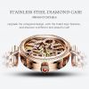 Oupinke 3175 Fashion Skeleton Sapphire Diamonds Crystal Luxury Brand  Women Mechanical Watch Elegant Ladies Watch