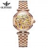 Oupinke 3175 Fashion Skeleton Sapphire Diamonds Crystal Luxury Brand  Women Mechanical Watch Elegant Ladies Watch