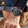 Olevs 2871 Oem Luxury Fashion Glass Quartz Analog Leather Casual Leather Strap Men Wristwatch