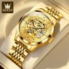OLEVS 9920 New Hot Selling Stainless Steel Men Watch Bands Gold Wristwatch Tourbillon Fashion Automatic Mechanical Men Watches