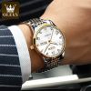 OLEVS 6602 Business Men's Watch Diamond Classic Large Three Pin Stainless Steel Automatic Mechanical Watch Men's Watch