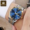 OLEVS 6602 Business Men's Watch Diamond Classic Large Three Pin Stainless Steel Automatic Mechanical Watch Men's Watch