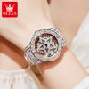 OLEVS 9938 Women Dress Watch Fashion Crown Watch Shine Diamond Stainless Steel Ladies Watch Femme