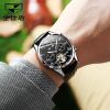 JSDUN 8908 Automatic mechanical watch waterproof multifunctional calendar leather men's watch