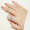 S925 Sterling Silver Ring Diamond Pearl Moon Ring