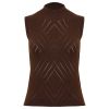 Elegant Chic Rib Striped Merinowool Knit Top Short Sleeve Basic Sweater Pullover