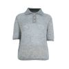 Guoou Summer Ladies Knit Wool Women Fabric Knitted Windsor Collar Short Sleeve Pull Knitwear Mohair Top