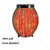  Iron and Wood Pink Salt Basket Shape Lamp