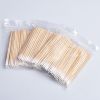 Disposable Wooden Cotton Swab 7CM Single Pointed Head Cotton Swab for Tattoo and Microblading for Makeup