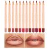 12 Colors Matte Lip Liner and Lipstick Set,Velvet Matte Nude Pink Long Lasting Creamy Lip Liner Pencil