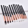 12pcs Eyeshadow Brush Set for Travel,Rose Gold Makeup Brushes Set with Soft Synthetic Hairs