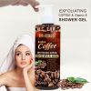 Natrual Coffee Scrub Shower Gel,Moisturizing Body Wash for Women and Men