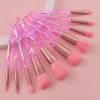 Makeup Brushes Set 10pcs Colorful Diamond Cosmetic Kabuki Brushes Premium Synthetic Bristles Crystal Handle Set for Makeup