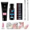Cosmetics 10 Translucent Crystal Poly Extension Gel Nail Kit All in One Gel Nail Art Extension Starter Kit for Beginners