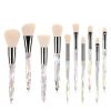 Makeup Brushes Set 10pcs Colorful Diamond Cosmetic Kabuki Brushes Premium Synthetic Bristles Crystal Handle Set for Makeup