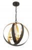 4 Light Bronze & Gold Sphere Mini Chandelier