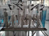 KEFAI factory low price automatic four head servo piston pump liquid detergent bottle filling capping labeling machine