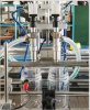 KEFAI factory low price automatic four head servo piston pump liquid detergent bottle filling capping labeling machine