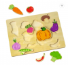 Hot Selling 10 Pieces Colorful Wooden Vegetable Jigsaw Puzzles Kids Early Educational Wooden Learning Toys