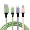 5A Super Fast Charge three-head data cable three-in-one liquid soft glue suitable for Huawei Apple Android typec mobile phone
