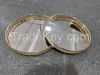 Decorative Gold Round Metal Glass Tray