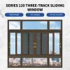 120 series three rail outdoor ordinary aluminum sliding window
