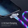 3 in 1 Streamer Data Cable Super Cool Fashion Luminous One on Three Mobile Phone Charging Cable