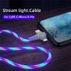 3 in 1 Streamer Data Cable Super Cool Fashion Luminous One on Three Mobile Phone Charging Cable